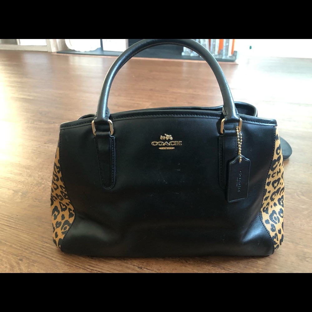 Cheetah print coach tote